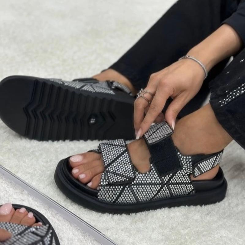 Summer Dazzle Velcro Flat Sandals