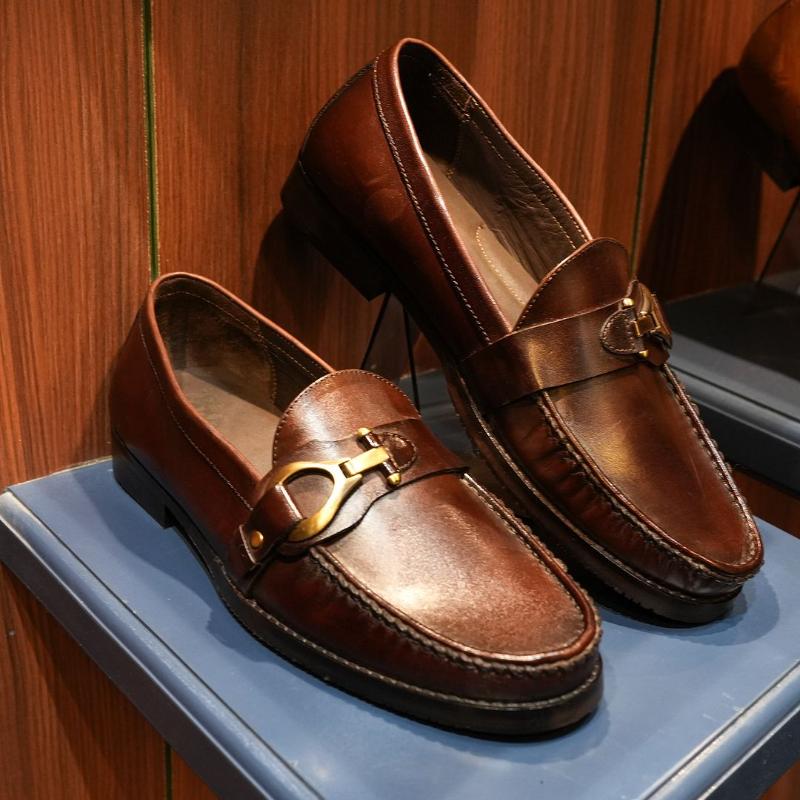 Men's Classic Leather Loafers-Brown