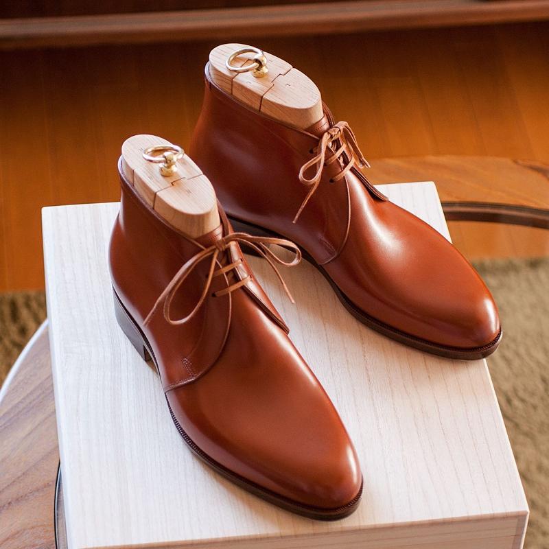 Handmade Orange Classic Desert Boots