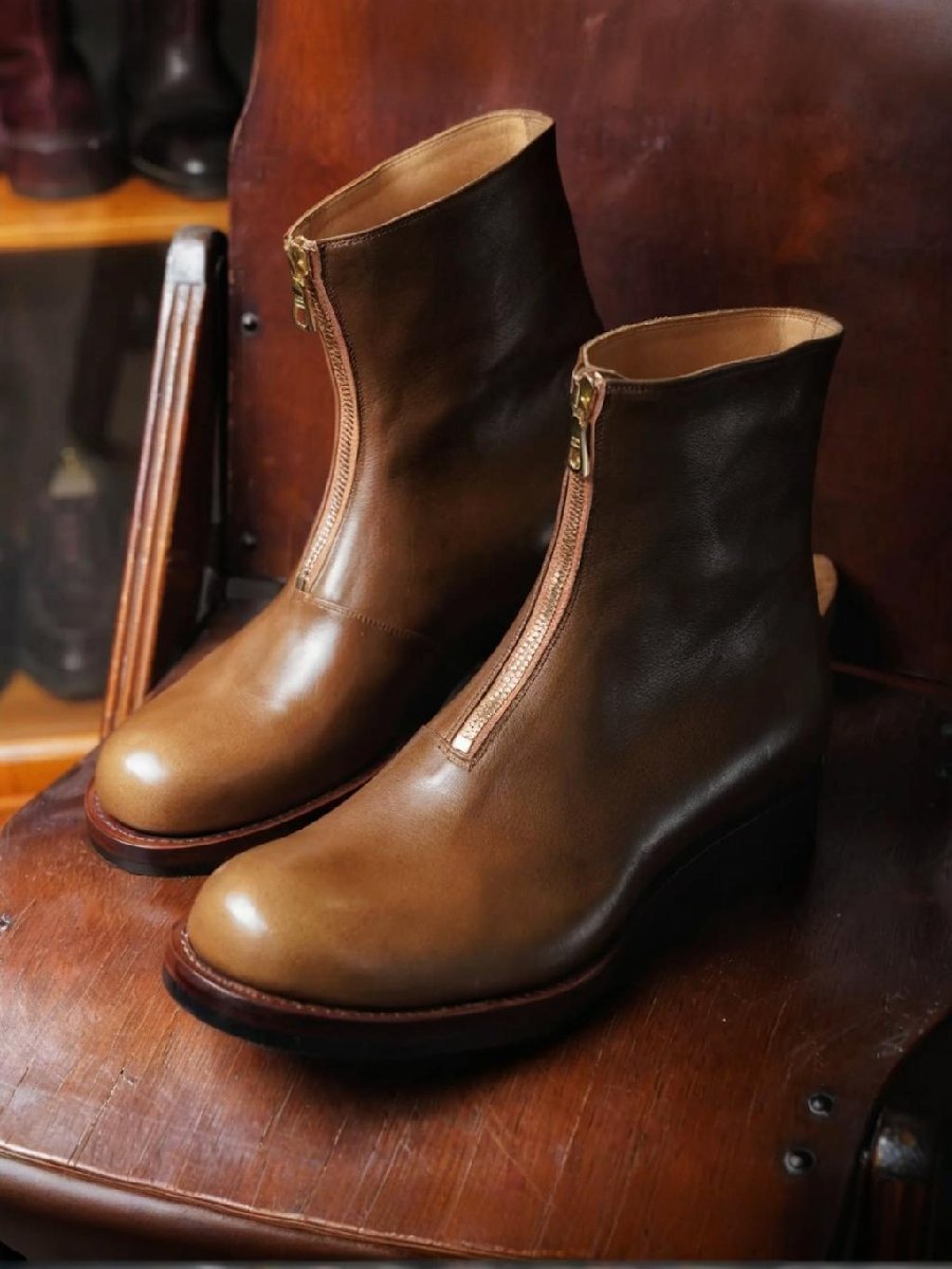 Handmade Zipper Leather Boots