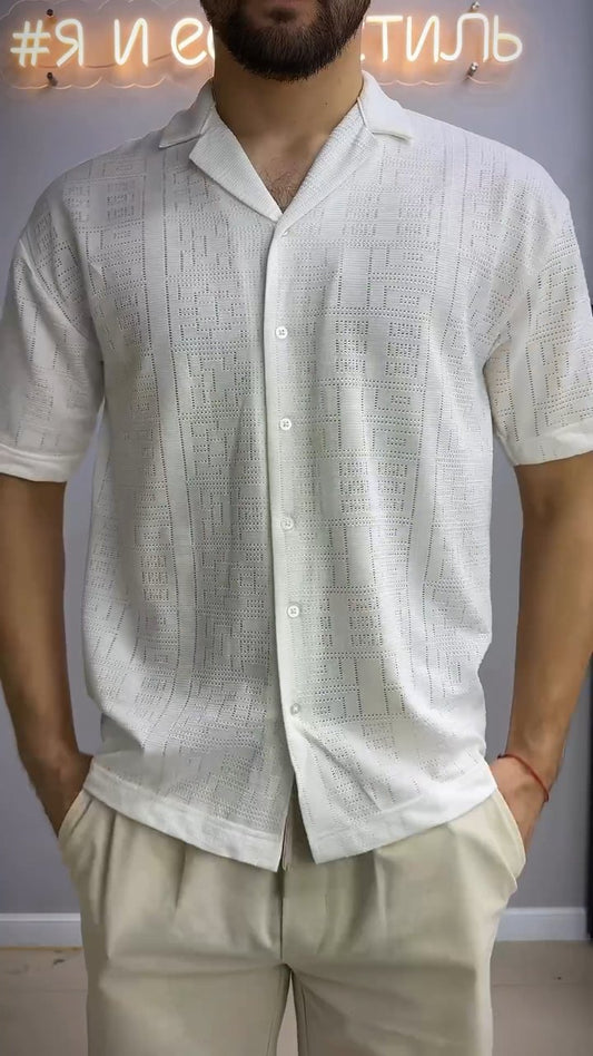 Solid color loose shirt men's POLO shirt