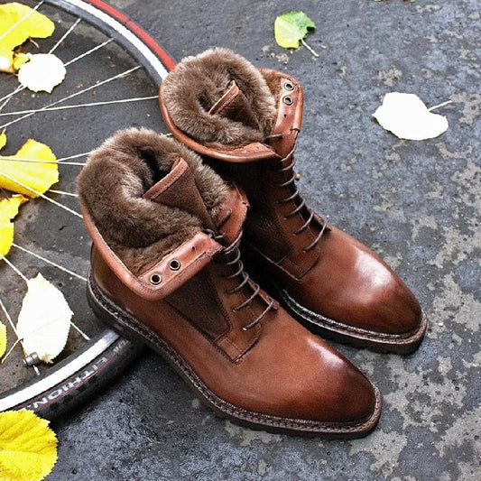 Wool Lined Men's Winter Ankle Boots