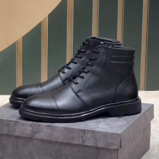 Men's Classic Lace Up Leather High Top Boots