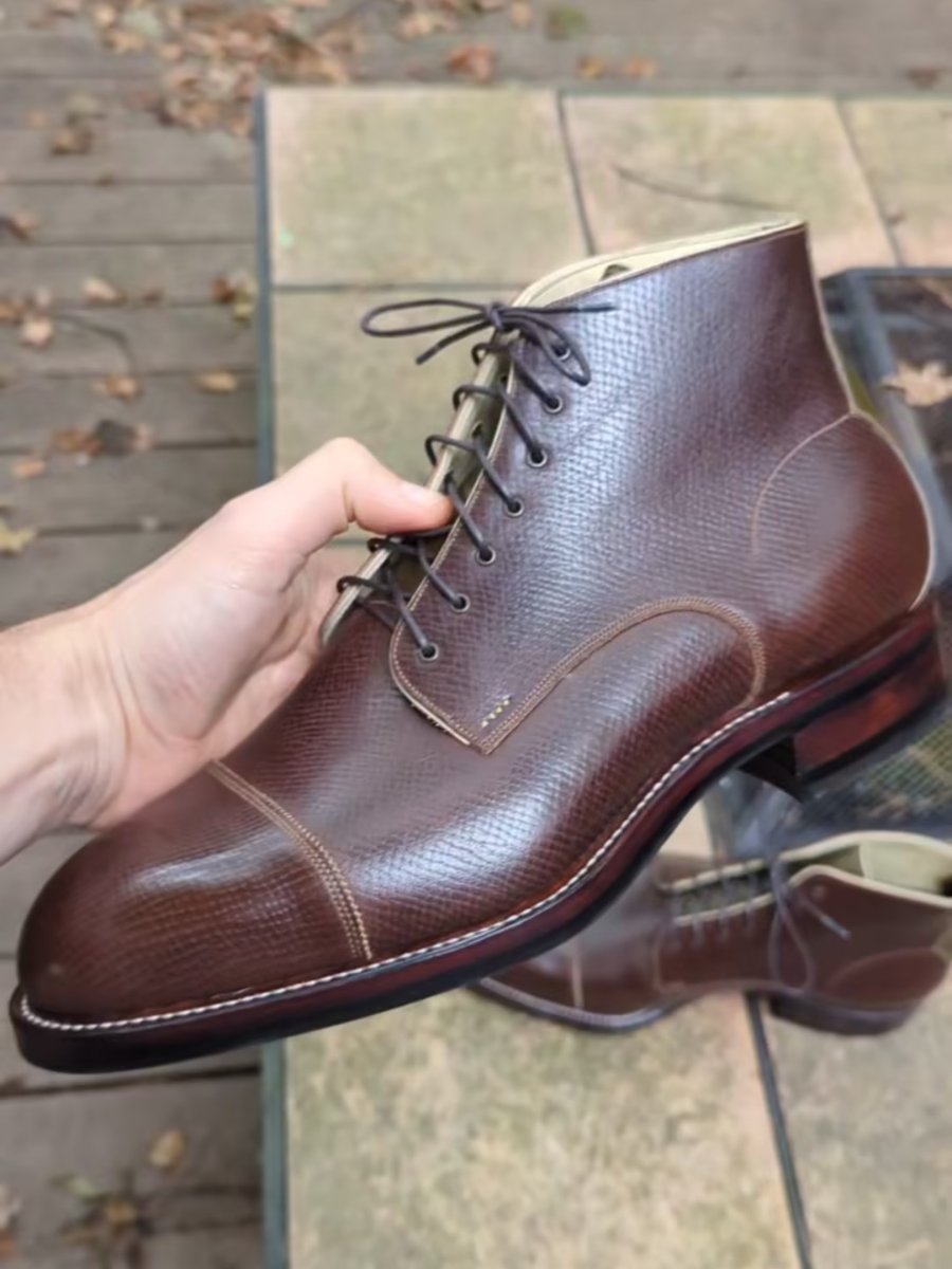 Handmade Men's Leather Work Ankle Boots