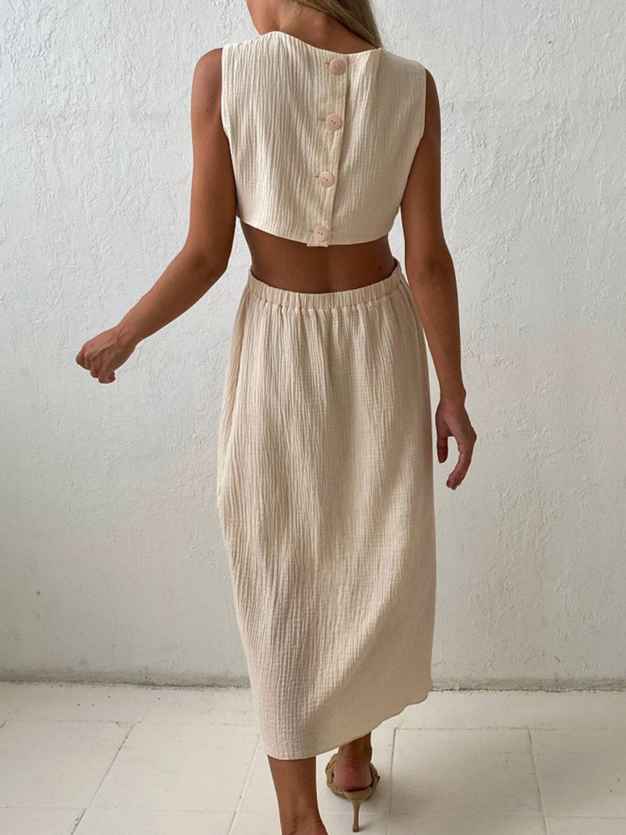 Single breasted back waistless sundress