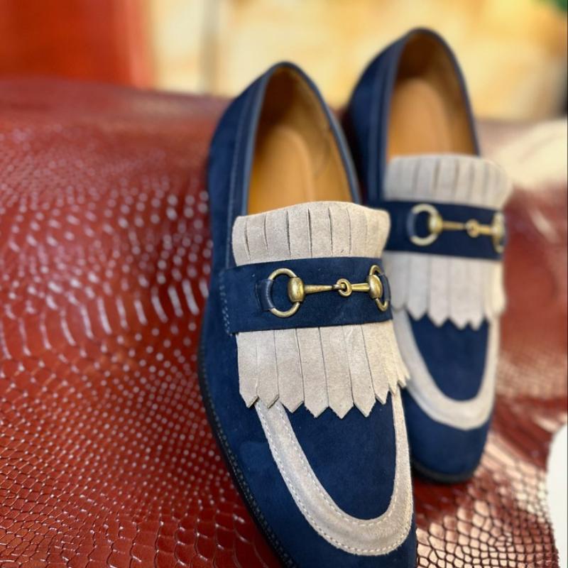 Leather Suede Fringes Moccasin