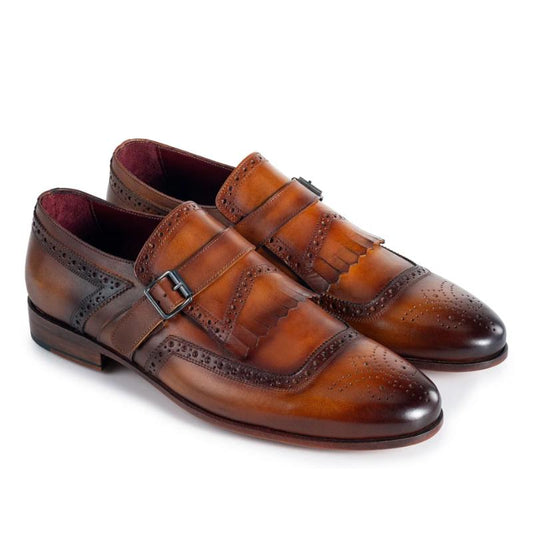 Men's Brown Leather Monk Shoes