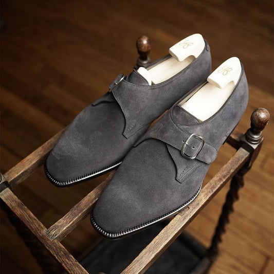 Italian Handmade Classic Suede Single Monk