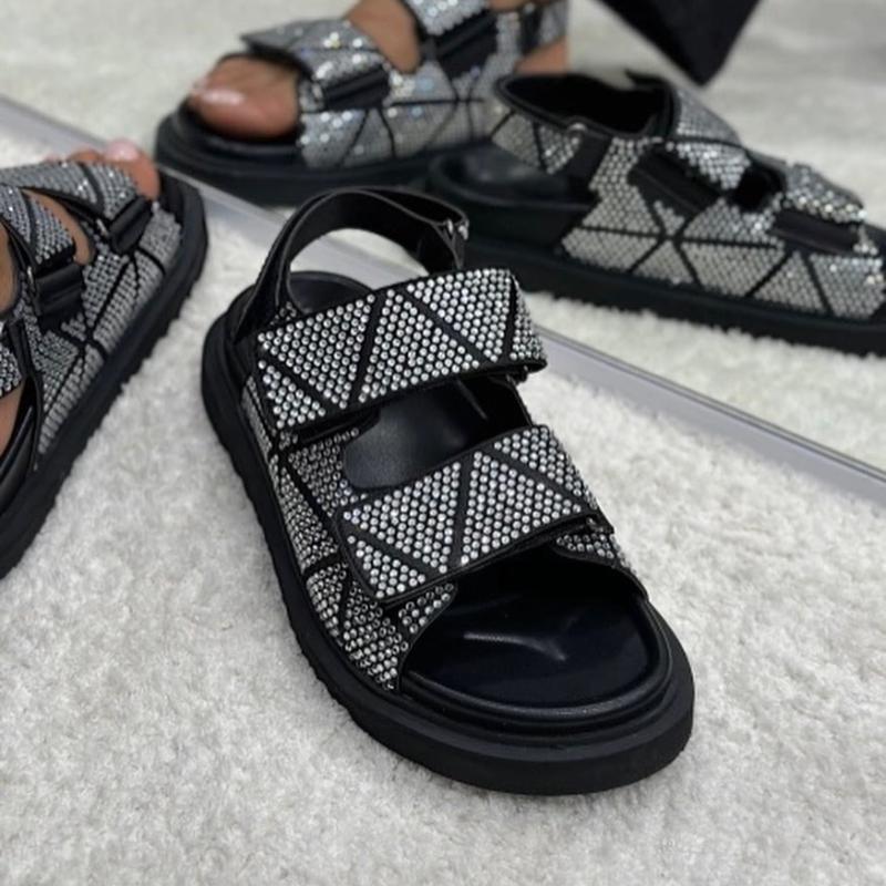 Summer Dazzle Velcro Flat Sandals