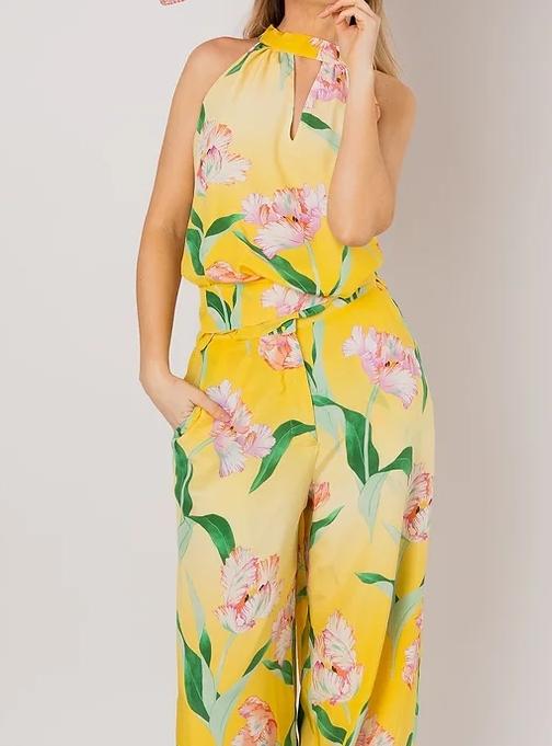 Yellow Flower Printed 2pc Set