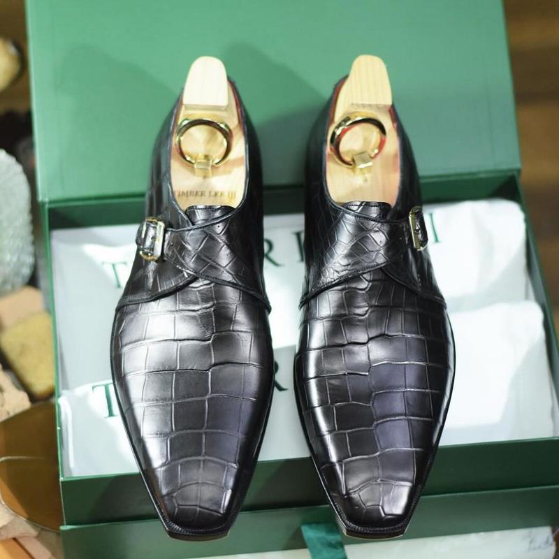 Italian Handmade Leather Monk Shoes