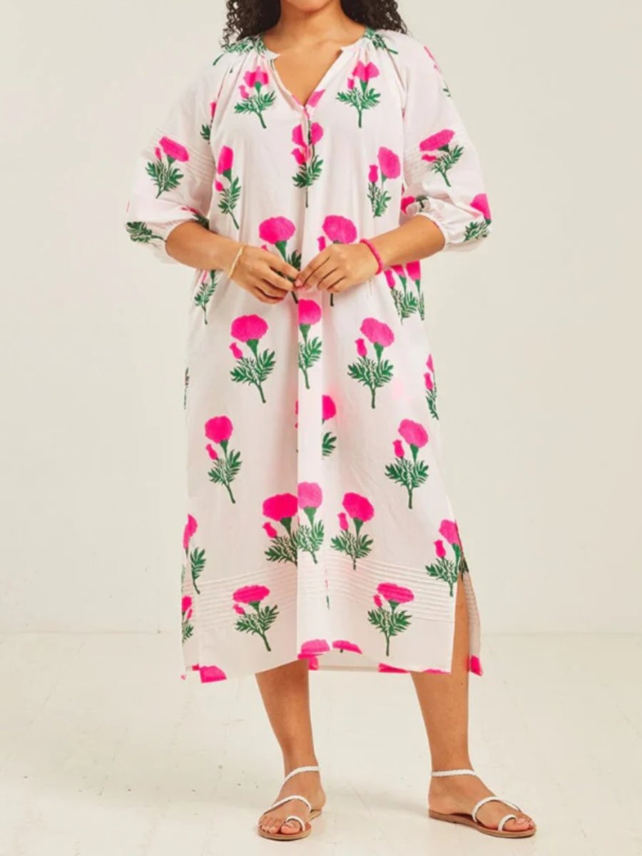 SS24 Pink Floral Midi Dress