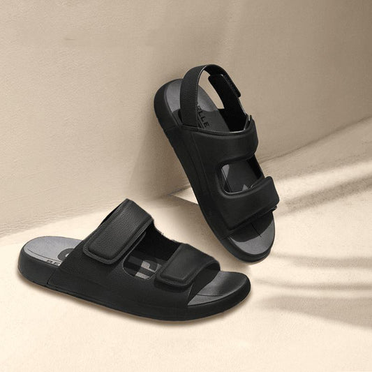Refreshing Outdoor Casual Sandals Cowhide Leather Velcro Beach Sandals