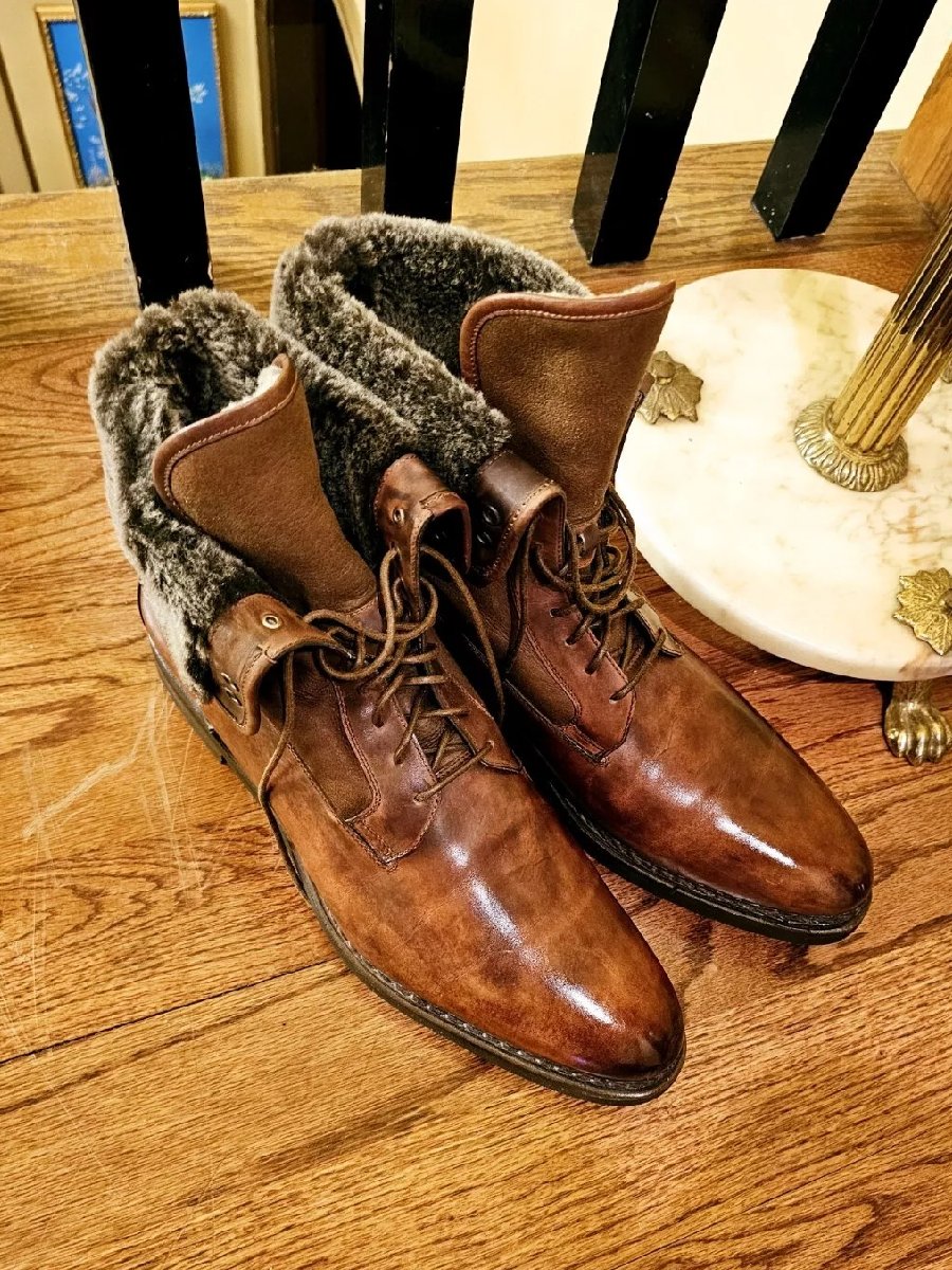 Wool Lined Leather Boots