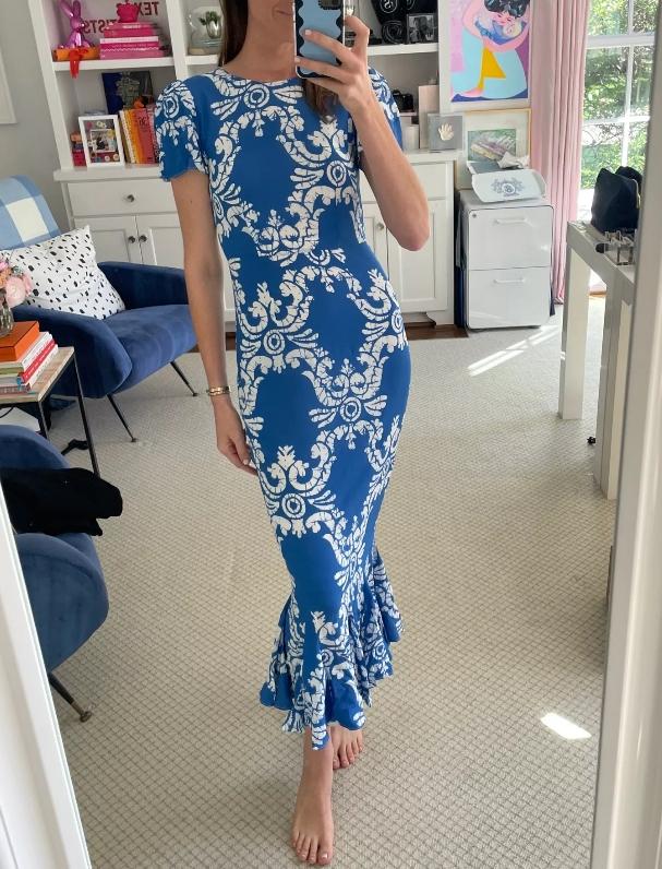 Blue Printed Dancing Dress