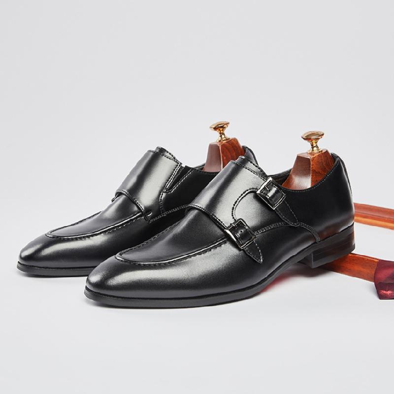 Handmade Monk Shoes With Double Buckle