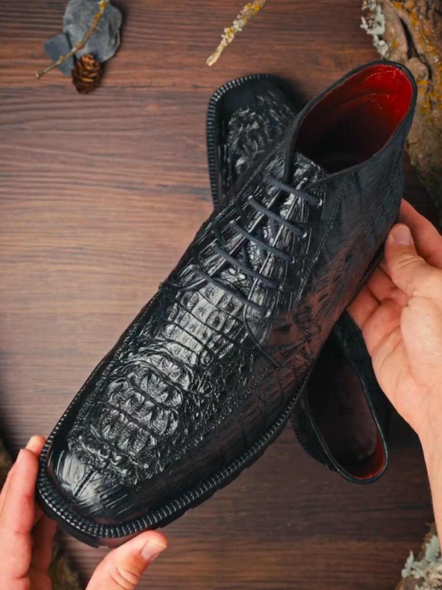 Handmade Luxury Crocodile Chukka Boots