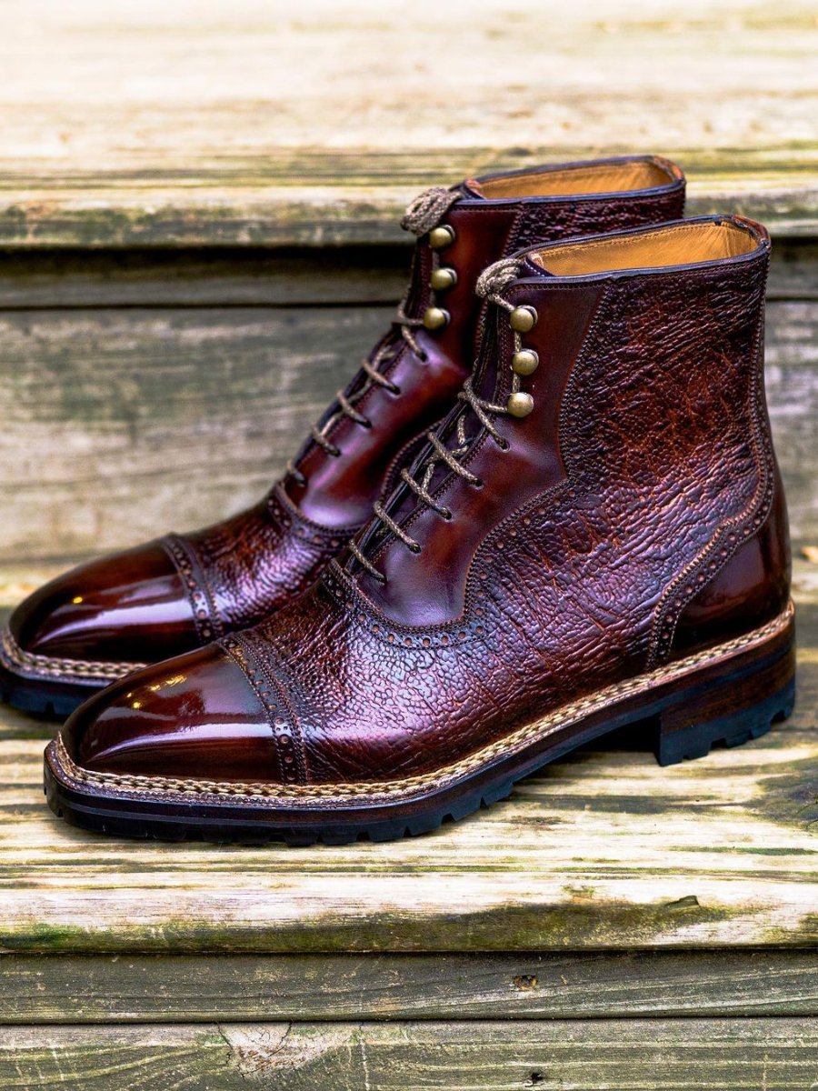 Handmade Men's Luxury Lace-Up High Top Boots