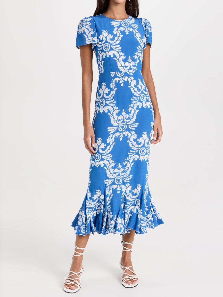 Blue Printed Dancing Dress