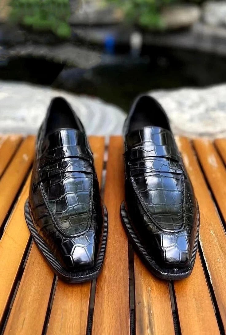 Luxury Textured Slip-On Dress Shoes
